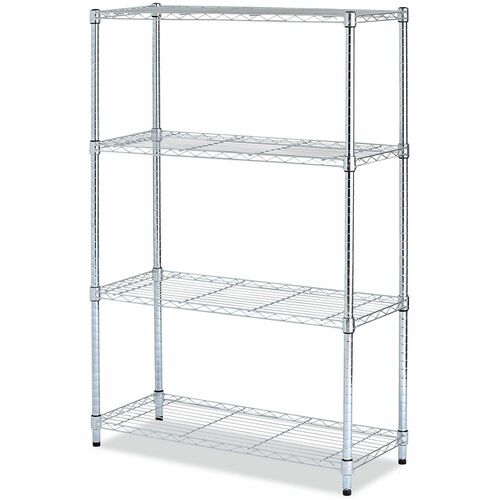Alera Organizer Shelf - 4 Shelf(ves) - 54" Height x 36" Width x 14" Depth - Light Duty, Welded, Durable - Silver - Steel