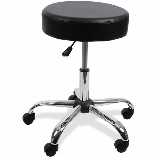 Alera Task Stool - Black Seat Color - Polyurethane Seat Material - Black Back Color - Chrome Frame Color - Chrome, Steel Frame Material