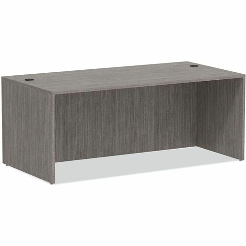 Alera Valencia Series Straight Front Desk Shell, 71" x 35.5" x 29.63" , Gray - Rectangle - Edge Banding, Leveling Glide, Scratch Resistant, Stain Resistant, Water Resistant