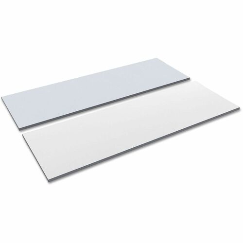 Alera Reversible Laminate Table Top, Rectangular, 71.5w x 23.63d, White/Gray - Gray Rectangle, White Top - 1" Table Top Thickness x 71.50" Width x 23.60" Depth - Training - Laminate Top Material