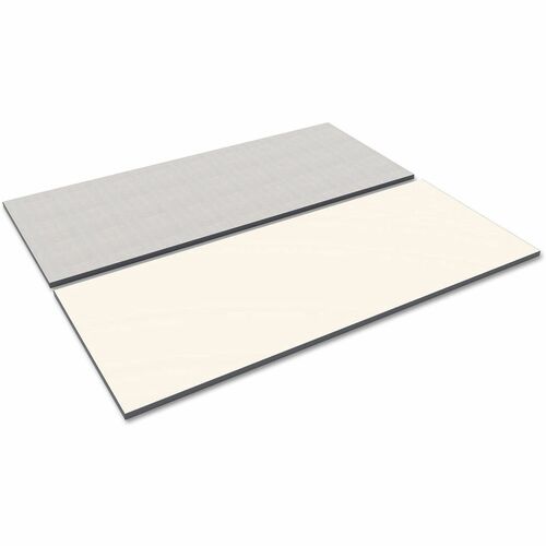 Alera Reversible Laminate Table Top, Rectangular, 71.5w x 29.5d, White/Gray - Gray Rectangle, White Top - 1" Table Top Thickness x 71.50" Width x 29.50" Depth - Training - Laminate Top Material
