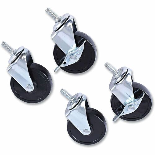 Alera Caster - 3" Diameter - 500 lb Load Capacity - Black - 4 / Set