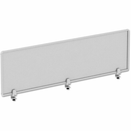 Alera Privacy Screen - 65" Width x 18" Height x 0.5" Depth - Metal Frame - Polycarbonate, Metal - Silver, Clear
