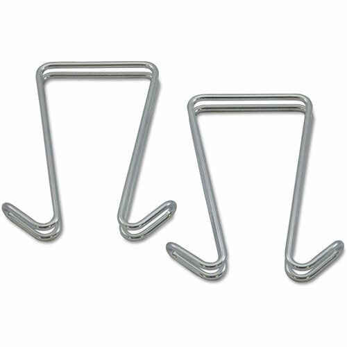 Alera Hook - Double Sided - 4.8" Height x 0.5" Width - Wire Hook - for Garment, Coat, Hat, Accessories, Office, Cubicle, Panel - Steel, Metal - Silver