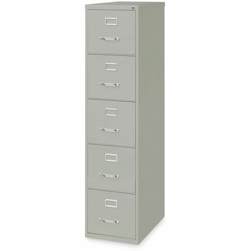 Alera Economy File Cabinet - 15" Width x 26.5" Depth x 61.4" Height - 5 x Drawer(s) for File - 10.55" Drawer Height 12.05" Drawer Width 25.17" Drawer Depth - Letter - Vertical - Light Gray - Recycled - TAA Compliant