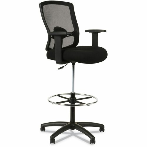 Alera Etros Task Stool - Black Seat Color - Mesh Seat Material - Black Back Color - Mesh Back Material - Black Frame Color - Nylon Frame Material - Armrest