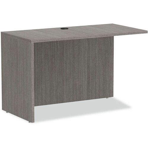 Alera Valencia Series Reversible Return/Bridge Shell, 47.25w x 23.63d x 29.5h, Gray - Finish: Gray - Edge Banding, Reversible