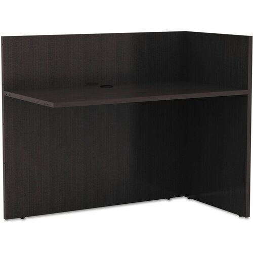 Alera Valencia Reversible Reception Return, 44.13w x 23.63d x 41.5h, Espresso - Finish: Espresso - Edge Banding, Reversible, Textured - For Reception Area