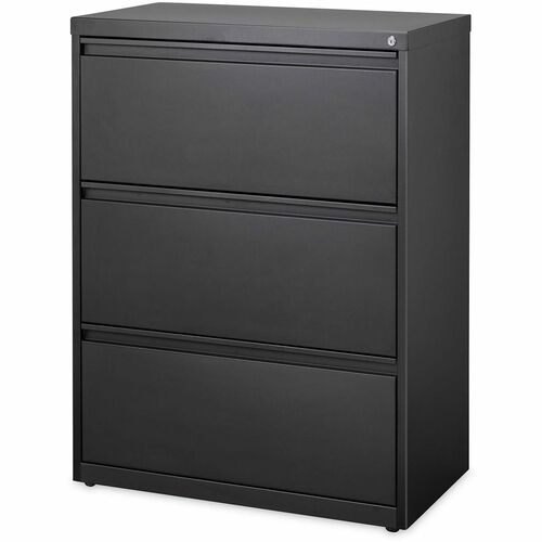 Alera File Cabinet - 30" Width x 18.6" Depth x 40.3" Height - 3 x Drawer(s) for File - 11.25" Drawer Height 26.37" Drawer Width 16" Drawer Depth - A4, Legal, Letter - Lateral - Anti-tip, Counterweight, Glide/Feet Indicator, Leveling Glide - Black - Recycl