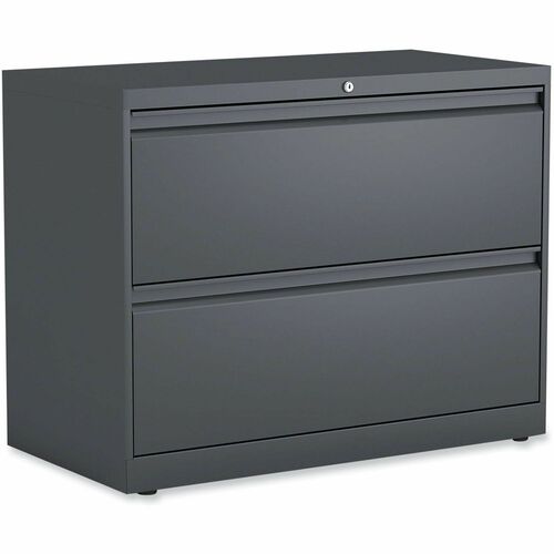 Alera File Cabinet - 36" Width x 18.6" Depth x 28" Height - 2 x Drawer(s) for File - A4, A5, Legal, Letter - Lateral - Charcoal - Recycled