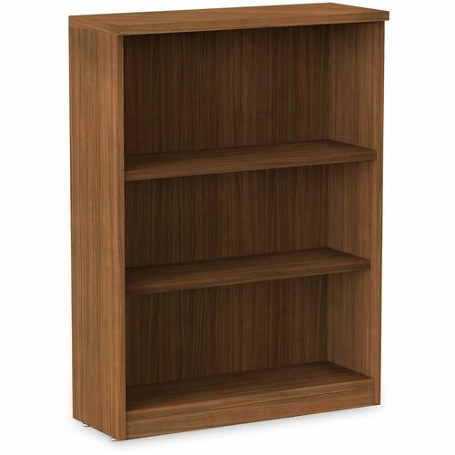 Alera Valencia Series Bookcase, Three-Shelf, 31.75w x 14d x 39.38h, Modern Walnut - 3 Shelve(s) - Material: Wood Grain Laminate - Finish: Modern Walnut - Edge Banding