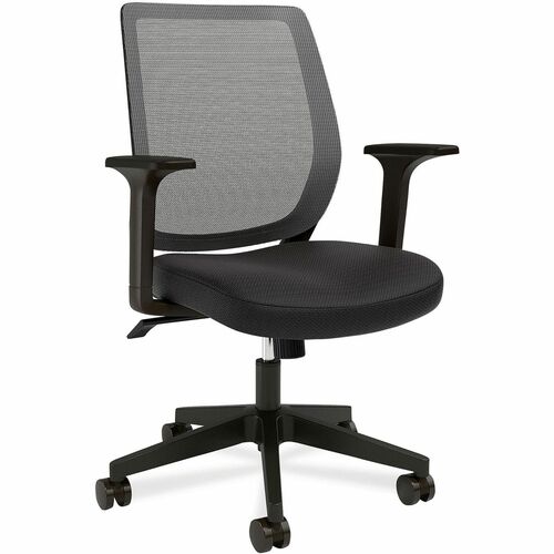 Alera Wessex Task Chair - Black Seat Color - Fabric, Foam Seat Material - Black Back Color - Mesh Back Material - Black Frame Color - Nylon Frame Material - Armrest