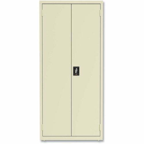 Alera Economy Assembled Storage Cabinets, 4 Shelves, 30" x 15" x 66" , Putty - 30" Width x 15" Depth x 66" Height - 4 x Shelf(ves) - 2 x Door(s) - Glide, Glide/Feet Indicator, Lockable - Putty - Metal, Steel - Recycled - TAA Compliant