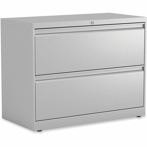 Alera Lateral File, 2 Legal/Letter-Size File Drawers, Light Gray, 36" x 18.63" x 28" - 36" Width x 18.6" Depth x 28" Height - 2 x Drawer(s) for File - 12.38" Drawer Height 33" Drawer Width 16.50" Drawer Depth - Legal, Letter - Lateral - Adjustable Glide, 
