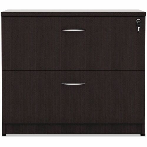 Alera Valencia Lateral File - Total Drawer(s): 2 - Drawer Configuration: 1 x File - T-mold Edge - Finish: Espresso