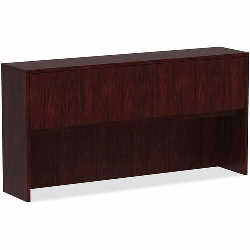 Alera Valencia Hutch - 4 Door(s) - Material: Wood Grain Laminate - Finish: Mahogany - Edge Banding, Scratch Resistant, Stain Resistant, Water Resistant - For Office