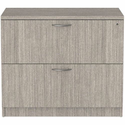 Alera Valencia Lateral File - Total Drawer(s): 2 - Drawer Configuration: 1 x File - T-mold Edge - Finish: Gray