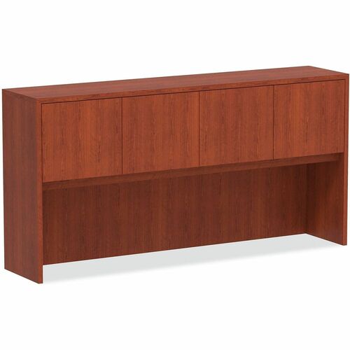 Alera Valencia Hutch - 4 Door(s) - Material: Wood Grain Laminate - Finish: Medium Cherry - Edge Banding, Scratch Resistant, Stain Resistant, Water Resistant - For Office
