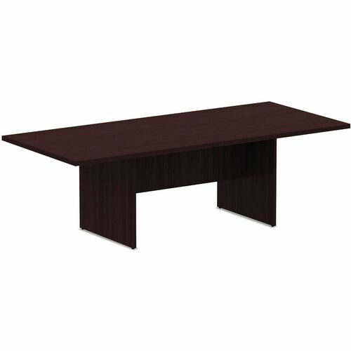 Alera Valencia Series Conference Table, Rectangular, 94.5w x 41.38d x 29.5h, Mahogany - Rectangular Table Top - Mahogany Table Top - Edge Banding, Modesty Panel