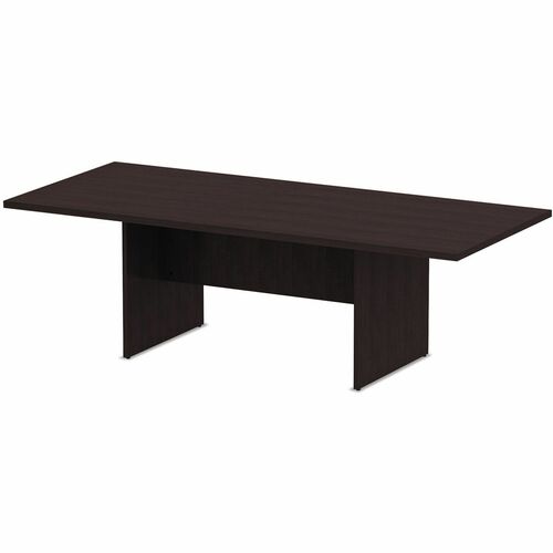 Alera Valencia Series Conference Table, Rectangular, 94.5w x 41.38d x 29.5h, Espresso - Rectangular Table Top - Espresso Table Top - Edge Banding, Modesty Panel