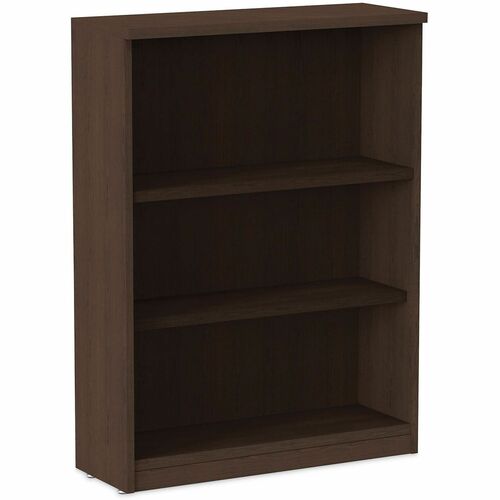 Alera Valencia Series Bookcase, Three-Shelf, 31.75w x 14d x 39.38h, Espresso - 3 Shelve(s) - Material: Wood Grain Laminate - Finish: Espresso - Edge Banding, Textured