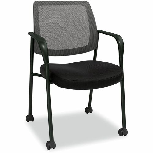 Alera Wessex Guest Chair - Black Seat Color - Fabric, Foam Seat Material - Black Back Color - Foam, Mesh Back Material - Black Frame Color - Metal Frame Material - Armrest