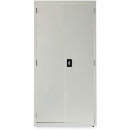 Alera Economy Assembled Storage Cabinets, 5 Shelves, 36" x 18" x 72" , Light Gray - 36" Width x 18" Depth x 72" Height - 5 x Shelf(ves) - 2 x Door(s) - Glide, Glide/Feet Indicator, Lockable - Light Gray - Metal, Steel - Recycled - TAA Compliant