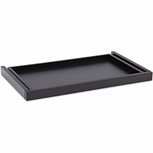Alera Valencia Series Center Drawer, Laminate, 24.5w x 15d x 2h, Espresso - Material: Wood Grain Laminate - Finish: Espresso - Edge Banding, Textured