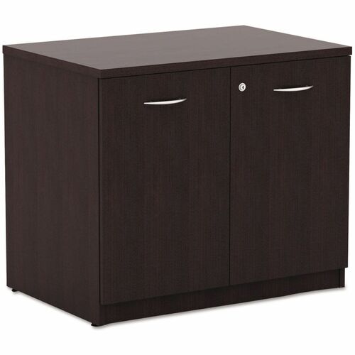 Alera Valencia Series Storage Cabinet, 34.13w x 22.78d x 29.5h, Espresso - 2 Door(s) - 1 Shelve(s) - Material: Wood Grain Laminate - Finish: Espresso - For Multipurpose, Office