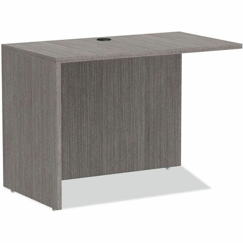 Alera Valencia Series Reversible Return/Bridge Shell, 42w x 23.63d x 29.5h, Gray - Finish: Gray - Edge Banding, Reversible