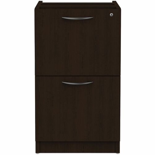 Alera Valencia Pedestal - Total Drawer(s): 2 - Drawer Configuration: 1 x FileLeft/Right Side - T-mold Edge - Finish: Espresso - For Desk