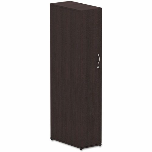 Alera Valencia Series Wardrobe, 11.88w x 22.78d x 65h, Espresso - 1 Door(s) - 1 Shelve(s) - Material: Wood Grain Laminate - Finish: Espresso
