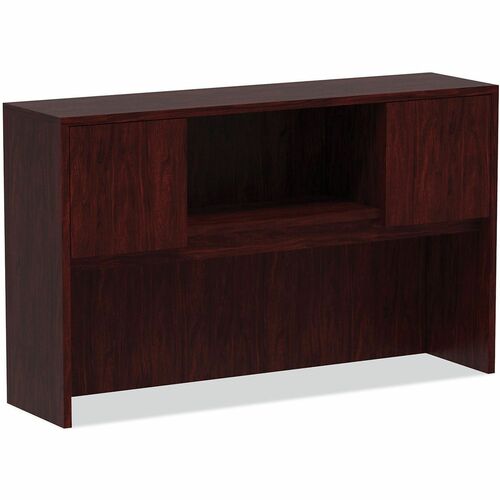 Alera Valencia Hutch - 2 Door(s) - Material: Wood Grain Laminate - Finish: Mahogany - Edge Banding, Scratch Resistant, Stain Resistant, Water Resistant - For Office