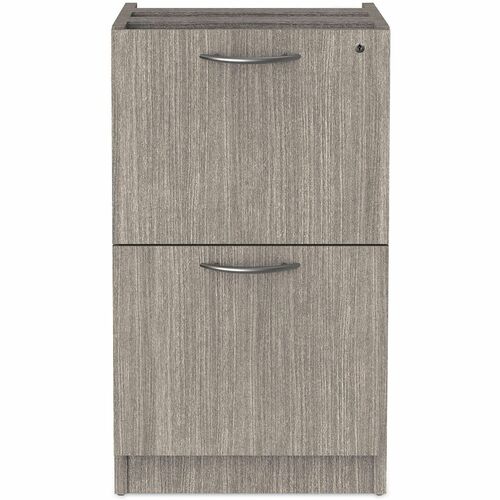 Alera Valencia Pedestal - Total Drawer(s): 2 - Drawer Configuration: 1 x FileLeft/Right Side - T-mold Edge - Finish: Gray - For Desk