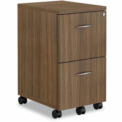 Alera Valencia Pedestal - Total Drawer(s): 2 - Drawer Configuration: 1 x FileLeft/Right Side - T-mold Edge - Finish: Modern Walnut - For Desk