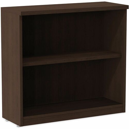 Alera Valencia Series Bookcase, Two-Shelf, 31.75w x 14d x 29.5h, Espresso - 2 Shelve(s) - Material: Wood Grain Laminate - Finish: Espresso - Edge Banding, Textured