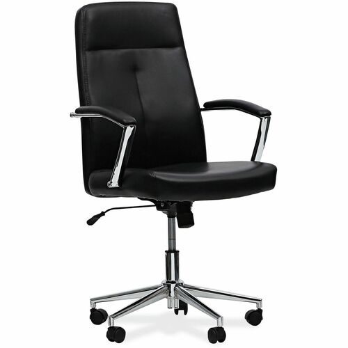 Alera Task Chair - Black Seat Color - Bonded Leather Seat Material - Black Back Color - Bonded Leather, Foam Back Material - Chrome Frame Color - Chrome Frame Material - Armrest