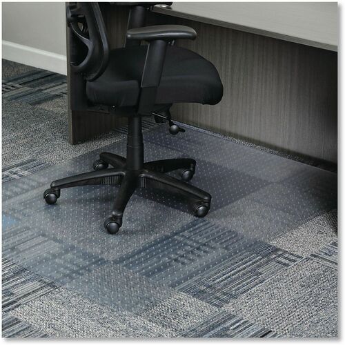Alera Chair Mat - Pile Carpet, Indoor - 60" Length x 46" Width x 0.100" Thickness - Rectangular - Plastic, Vinyl - Clear