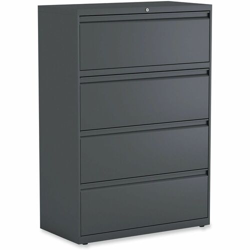 Alera File Cabinet - 36" Width x 18.6" Depth x 52.5" Height - 4 x Drawer(s) for File - A4, A5, Legal, Letter - Lateral - Charcoal - Recycled