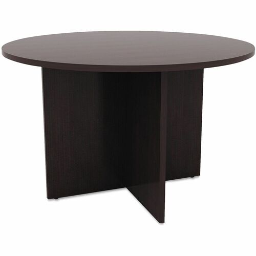 Alera Valencia Round Conference Table with Legs, 42" Diameter x 29.5h, Espresso - Round Table Top - Espresso Table Top