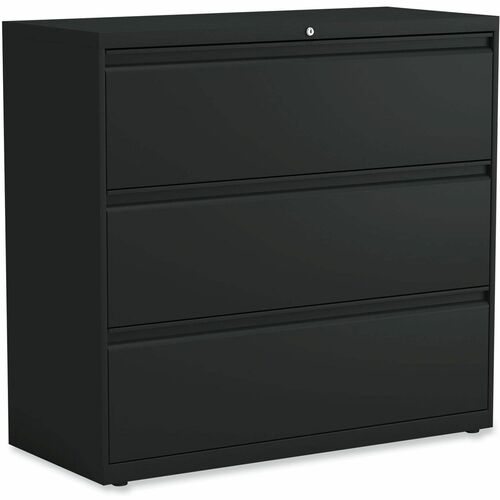 Alera File Cabinet - 42" Width x 18.6" Depth x 40.3" Height - 3 x Drawer(s) for File - A4, A5, Legal, Letter - Lateral - Black - Recycled