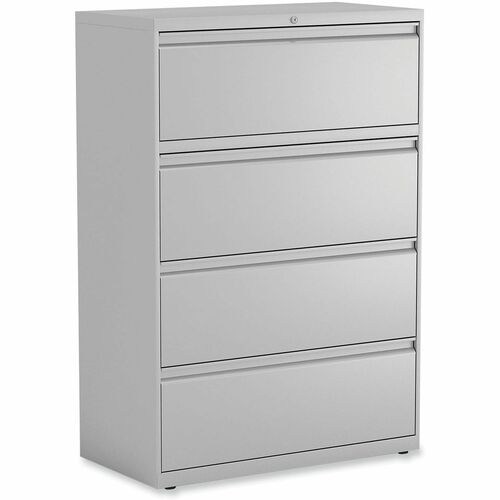 Alera Lateral File, 4 Legal/Letter-Size File Drawers, Light Gray, 36" x 18.63" x 52.5" - 36" Width x 18.6" Depth x 52.5" Height - 4 x Drawer(s) for File - 12.38" Drawer Height 33" Drawer Width 16.50" Drawer Depth - Legal, Letter - Lateral - Adjustable Gli