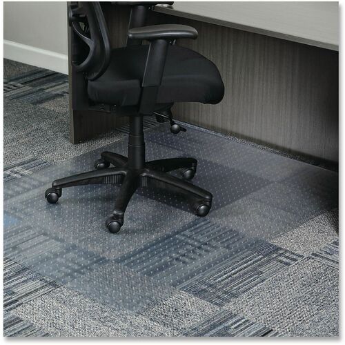 Alera Chair Mat - Pile Carpet, Indoor, Chair - 60" Length x 46" Width x 0.100" Thickness - Rectangular - Plastic, Vinyl - Clear
