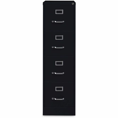 Alera Economy File Cabinet - 15" Width x 26.5" Depth x 52" Height - 4 x Drawer(s) for File - 10.55" Drawer Height 12.05" Drawer Width 25.17" Drawer Depth - Letter - Vertical - Black - Recycled - TAA Compliant