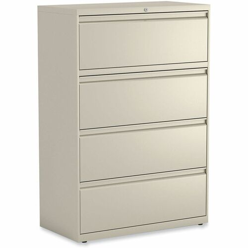 Alera Lateral File, 4 Legal/Letter-Size File Drawers, Putty, 36" x 18.63" x 52.5" - 36" Width x 18.6" Depth x 52.5" Height - 4 x Drawer(s) for File - 12.38" Drawer Height 33" Drawer Width 16.50" Drawer Depth - Legal, Letter - Lateral - Adjustable Glide, A