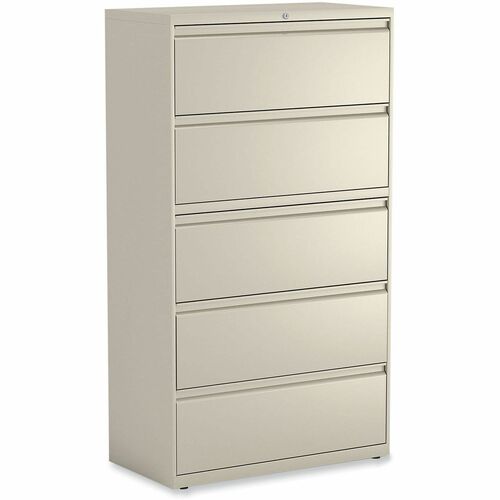 Alera File Cabinet - 36" Width x 18.6" Depth x 67.6" Height - 5 x Drawer(s) for File - A4, A5, Legal, Letter - Lateral - Putty - Recycled