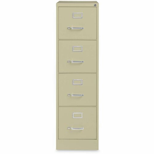 Alera Economy File Cabinet - 15" Width x 26.5" Depth x 52" Height - 4 x Drawer(s) for File - 10.55" Drawer Height 12.05" Drawer Width 25.17" Drawer Depth - Letter - Vertical - Putty - Recycled - TAA Compliant