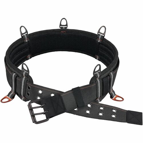Ergodyne Arsenal 5556 3-Inch Padded Tool Belt - Tool Tethering Attachment Point - Adjustable - 5.07 lb Load Capacity - Extra Large (XL)/Extra Extra Large (XXL) - Buckle Attachment - Black - Polyester - 1 / Each