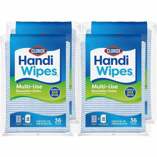 Handi-Wipes Multi-Use Reusable Cloths - For Kitchen, Restroom, Countertop, Multipurpose, Multi Surface - Reusable, Strong, Flexible - Blue