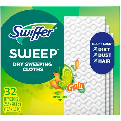 Swiffer Sweep+Mop Dry Sweeping Cloths - Gain Original Scent - Textured, Scented - Green